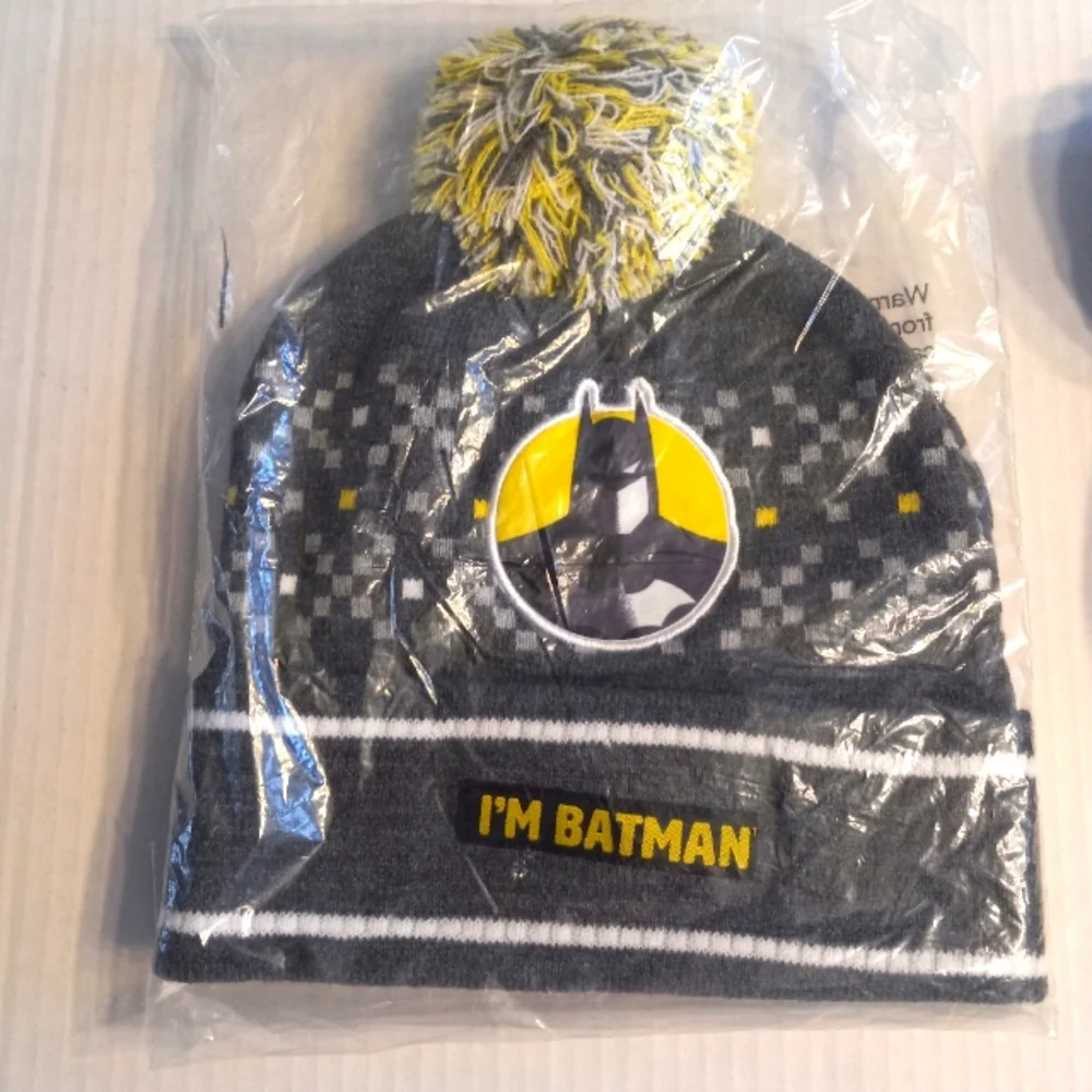 Batman gray & yellow hat with batman applique One Size